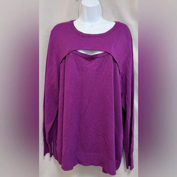 Lane Bryant Tight Knit‎ Peekaboo Sweater Women's Plus Size 22-24 NWT - Picture 1 of 12